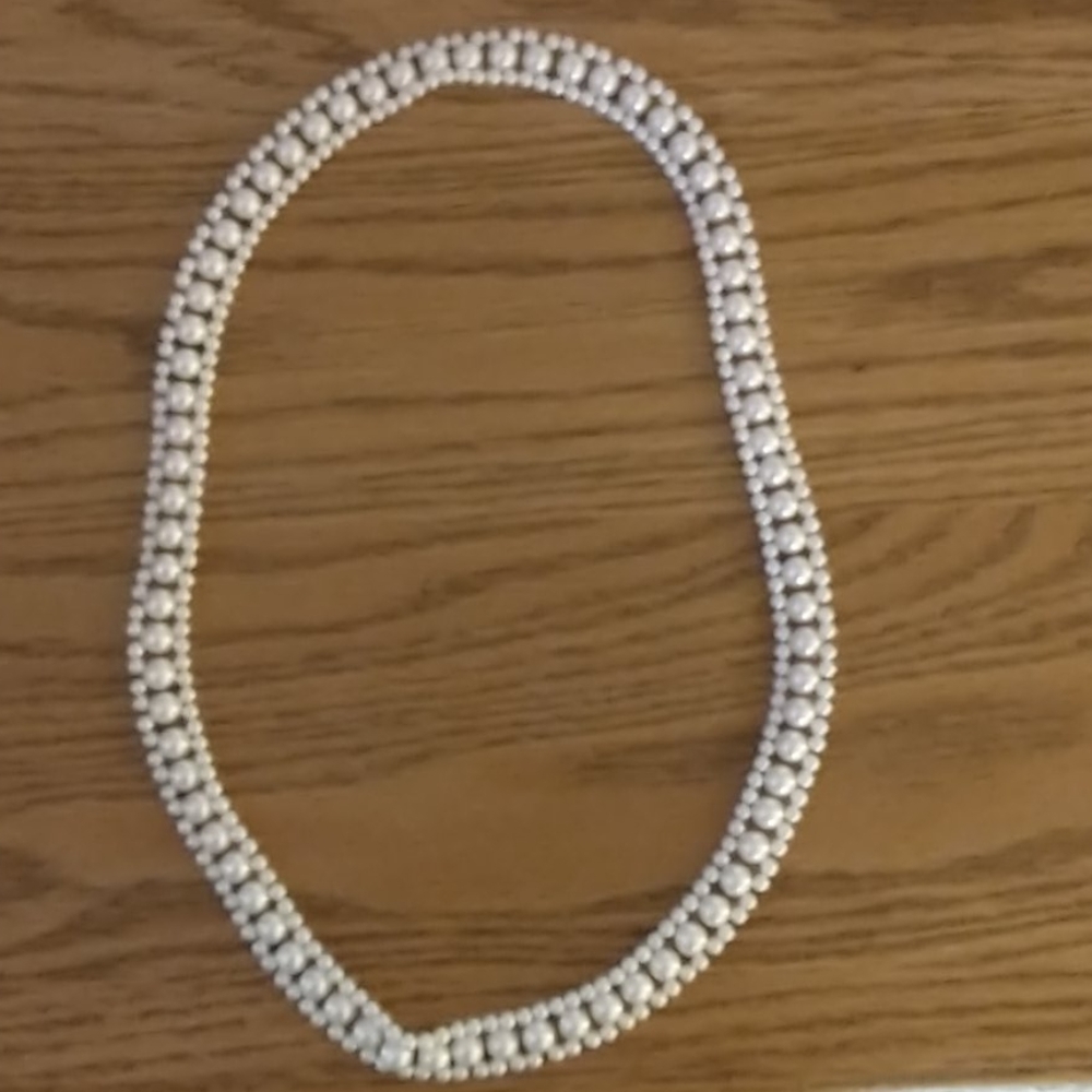Triple strand faux pearls